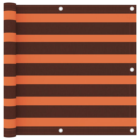 Vidaxl Balkon Screen 90x400 cm Oxford Fabric Orange and Brown
