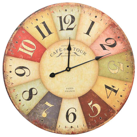 Vidaxl Wall Clock Vintage Style 60 cm Multi -Colored