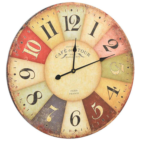 Vidaxl Wall Clock Vintage Style 60 cm Multi -Colored