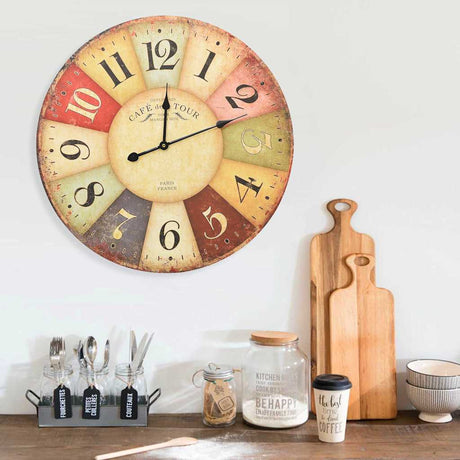 Vidaxl Wall Clock Vintage Style 60 cm Multi -Colored