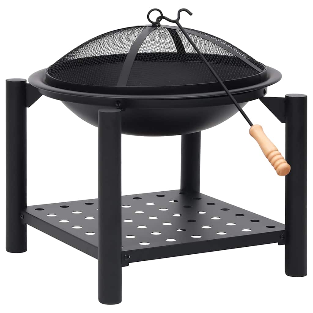 Vidaxl vuurplaats met pook 54x54x55 cm staal