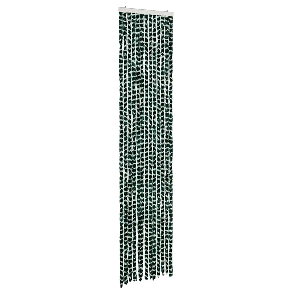 Vidaxl Fly Curtain 56x185 cm Chenille Green and White