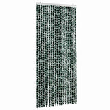 Vidaxl Fly Curtain 90x220 cm Chenille Green and White