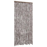 Vidaxl Fly Curtain 100x220 cm Chenille Brown and White
