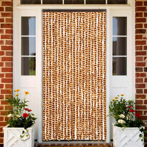 Vidaxl Fly Curtain 90x220 cm Chenille Ocher and White