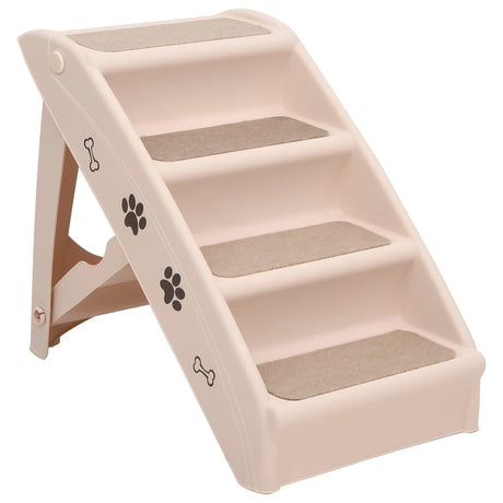 Schody z piesem vidaxl składane 62x40x49,5 cm krem