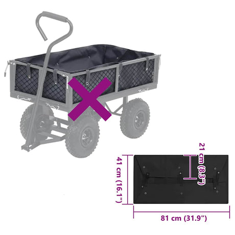 Vidaxl Travel Fronter 81x41x21 CM Black