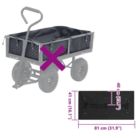 Vidaxl Travel Fronter 81x41x40 cm Black