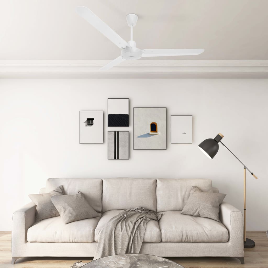 Vidaxl sufit wentylator 142 cm biały