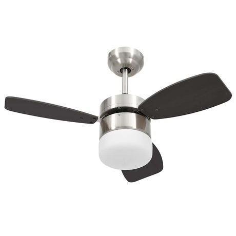 Vidaxl wentylator sufitowy z lampą zdalnym sterowaniem 76 cm ciemnobrązowy