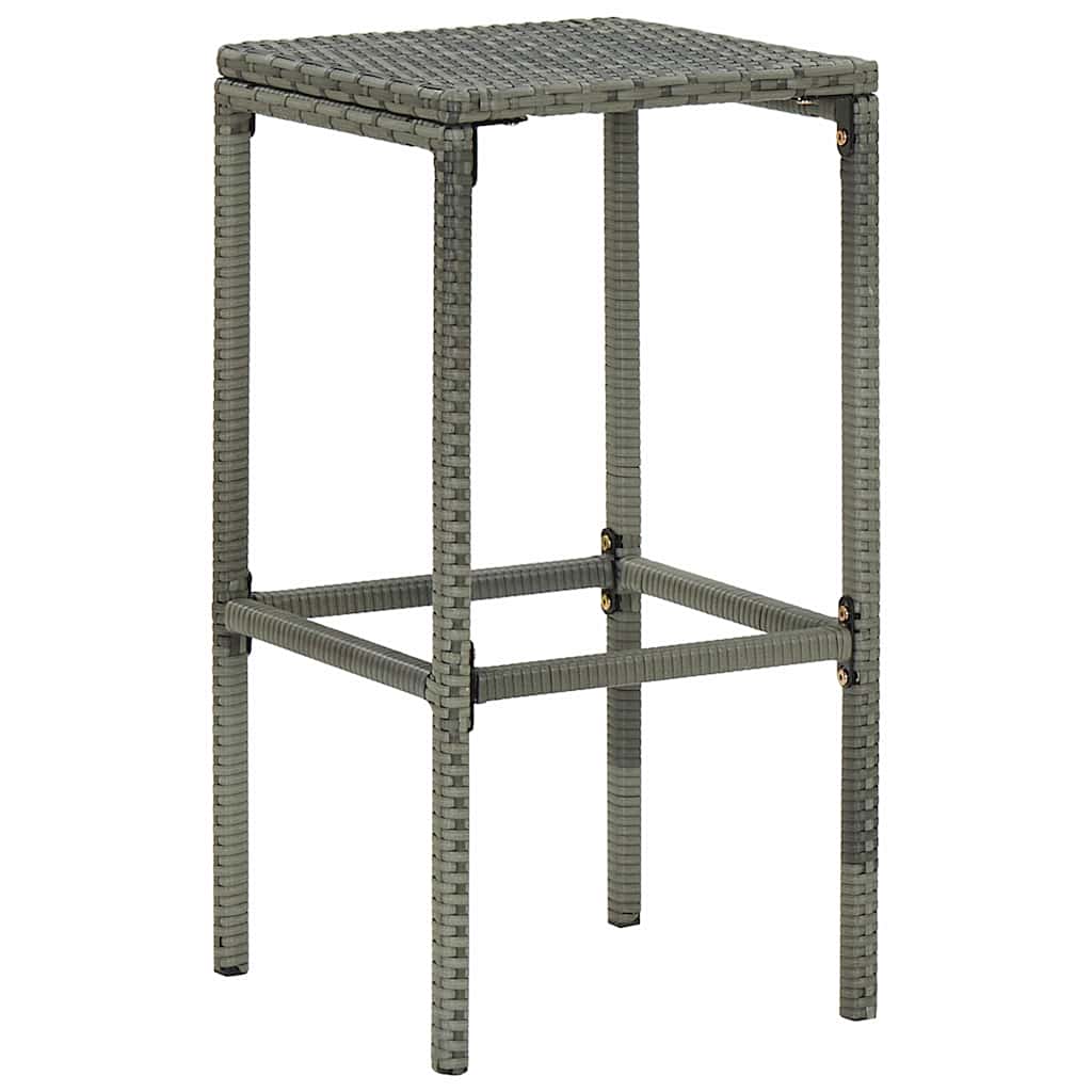Vidaxl barkrukken 6 st met kussens poly rattan grijs