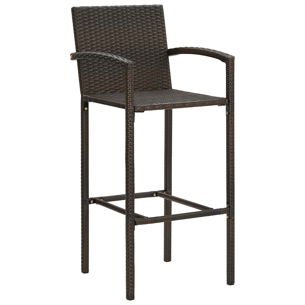 Vidaxl barkrukken 2 st poly rattan bruin