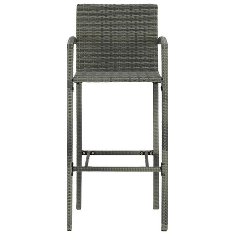 Vidaxl barkrukken 2 st poly rattan grijs