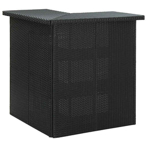 Vidaxl hoekbartafel 100x50x105 cm poly rattan zwart