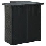 Vidaxl hoekbartafel 100x50x105 cm poly rattan zwart