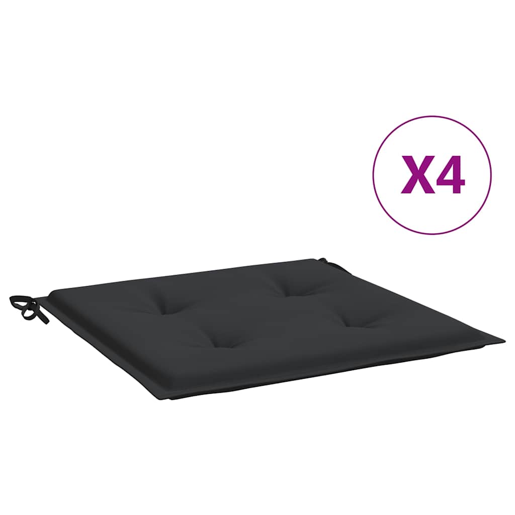 Vidaxl Garden Frea Poduszki 4 St 50x50x4 cm Oxford Fabric Black
