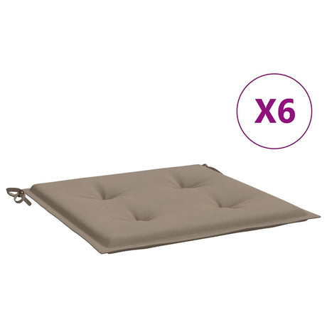 VidaXL Poduszki na krzesła ogrodowe, 6 szt., 50x50x4 cm, tkanina oxford, taupe