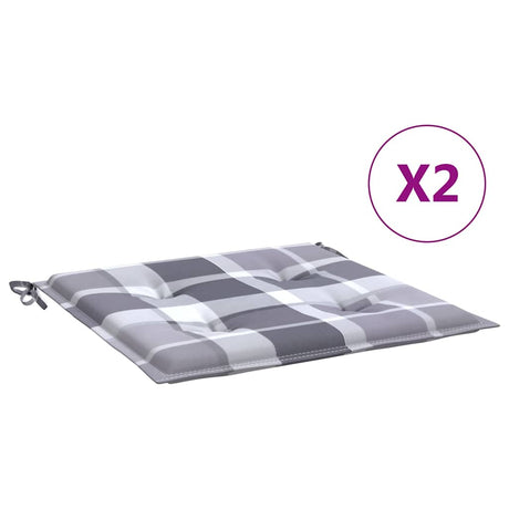 Vidaxl tuinstoelkussens 2 st 50x50x3 cm oxford stof ruitpatroon grijs