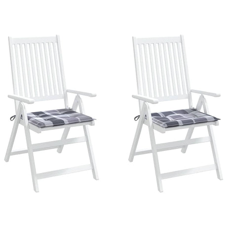 Vidaxl tuinstoelkussens 2 st 50x50x3 cm oxford stof ruitpatroon grijs
