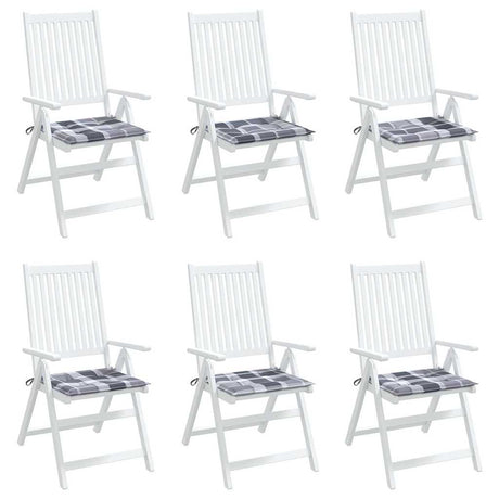 Vidaxl tuinstoelkussens 6 st 50x50x3 cm oxford stof ruitpatroon grijs