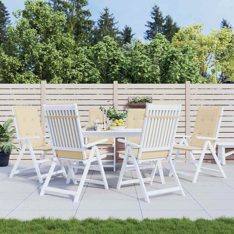 Vidaxl Garden Frea Poduszki Wysokie 6 St Wysokiego tyłu 120x50x3 cm tkanina beżowa