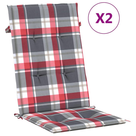 Vidaxl Garden krzesło poduszki 2 szt. 120x50x3 cm tkaniny diamentowy wzór czerwony