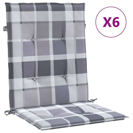 Vidaxl Garden krzesło poduszki 6 szt. 100x50x3 cm Oxford Fabric Diamond Wzór szary