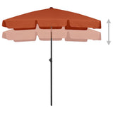 Parasol plażowy Vidaxx 180x120 cm w kolorze terakoty