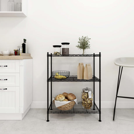 Regał magazynowy Vidaxx 3-warstwowy 150 kg 60x35x76 cm czarny