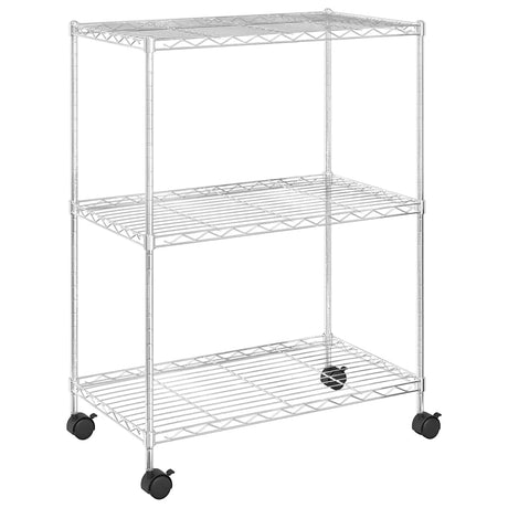 Stojak magazynowy vidaxl z kółkami 3-warstwowymi 150 kg 60x35x81 cm chromu