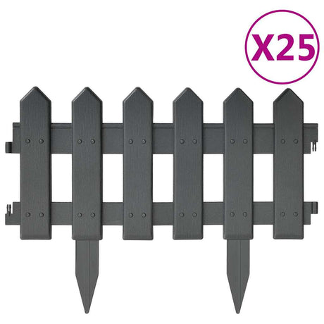 Krawędzie Vidaxl Gazon 25 St 10 M PP antracytowe