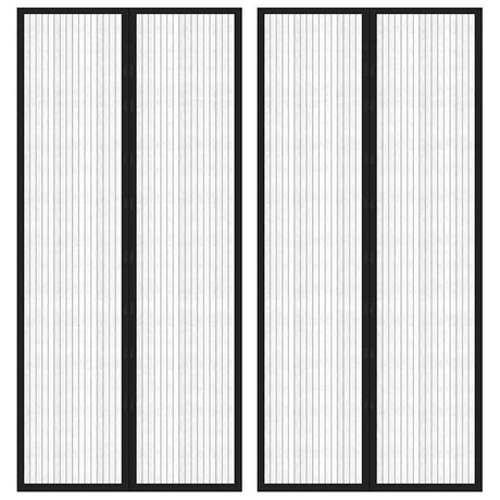 Vidaxl Owad Zasłony 2 szt. Magnetyczny 210x90 cm Czarny