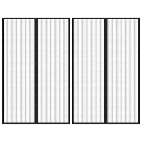 Vidaxl Owad Zasłony 2 szt. Magnetyczny 220x130 cm Czarny