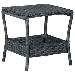Vidaxl tuintafel 45x45x46,5 cm poly rattan donkergrijs