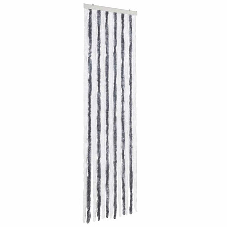 Vidaxl Fly Curtain 56x200 cm Chenille Grey and White