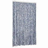 Vidaxl Fly Curtain 118x220 cm Chenille Blue and White