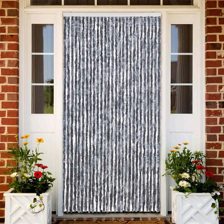 Vidaxl Fly Curtain 118x220 cm Chenille Silver w kolorze