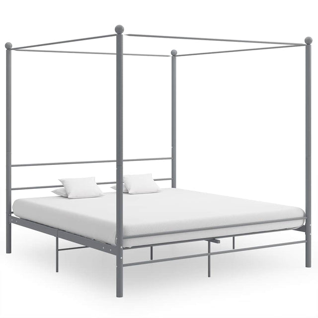 Vidaxl hemelbedframe metaal grijs 180x200 cm