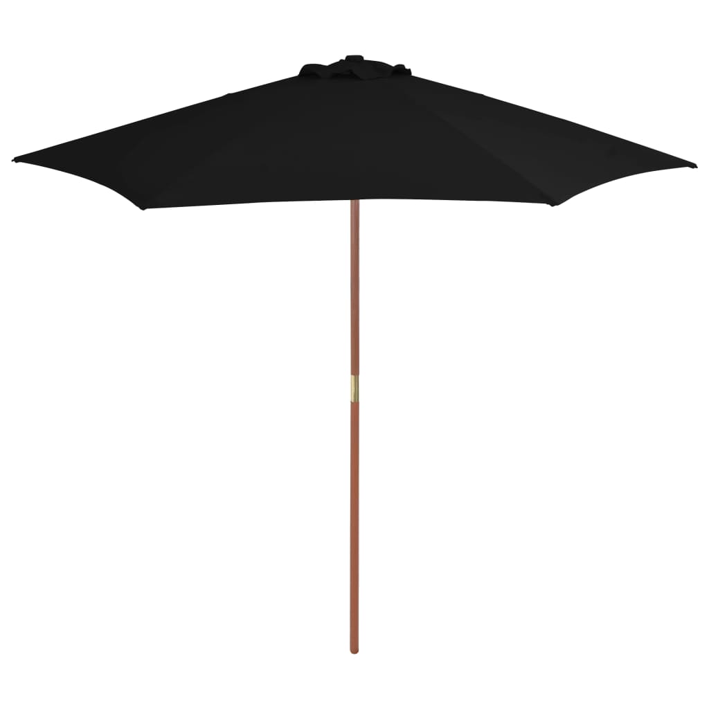 Vidaxl Parasol z drewnianym słupem 270 cm czarnym