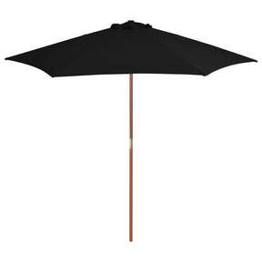Vidaxl Parasol z drewnianym słupem 270 cm czarnym