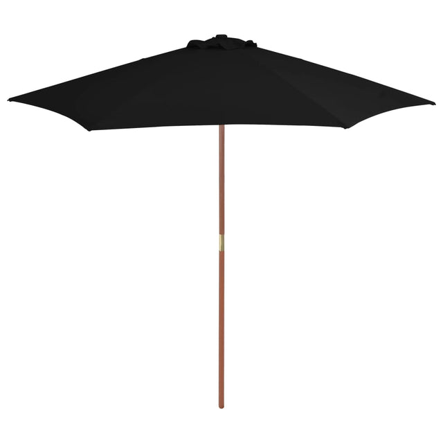 Vidaxl Parasol z drewnianym słupem 270 cm czarnym