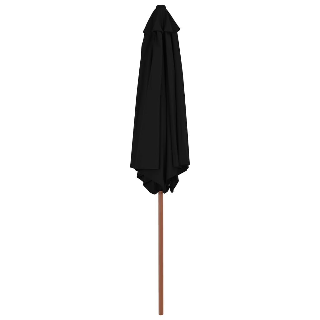 Vidaxl Parasol z drewnianym słupem 270 cm czarnym