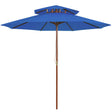 Vidaxl Parasol Double Decker z drewnianym słupem 270 cm niebieskim