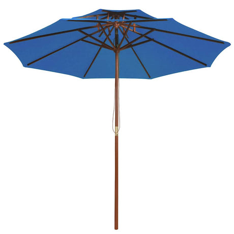 Vidaxl Parasol Double Decker z drewnianym słupem 270 cm niebieskim