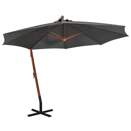 Vidaxl pływający parasol z biegunem 3,5x2,9 m stałym antracytem sosny