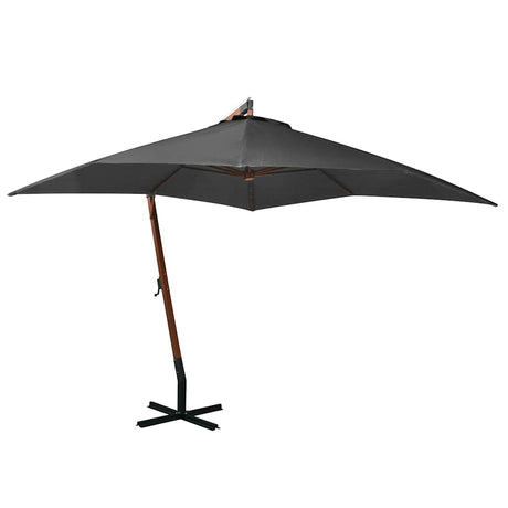 Vidaxl pływający parasol z biegunem 3x3 M stałym sosną -drzewem antracytowym