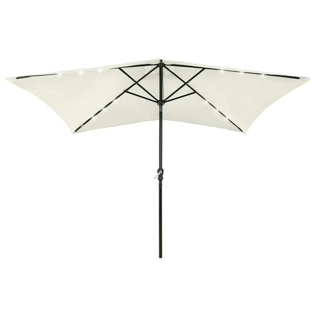 Vidaxl parasol z diodami diodami i piaskiem stalowym 2x3 m