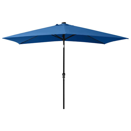Vidaxl Parasol z diodami diodami i stalowym biegunem 2x3 M Azure Blue