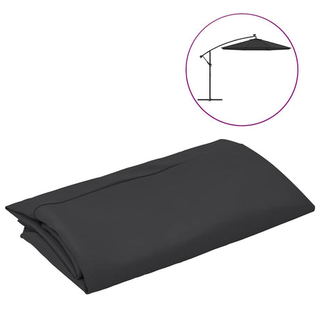 Vidaxl zastępczy materiał do pływającego parasolu 350 cm czarny