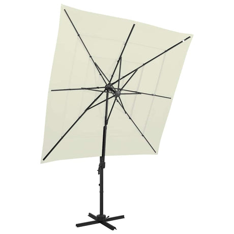 Vidaxl Parasol 4-warstwowy z aluminiowym biegunem 250x250 cm w kolorze piaskowym
